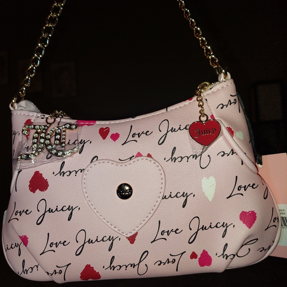 Juicy Couture Pink Heart Print Women's Bag